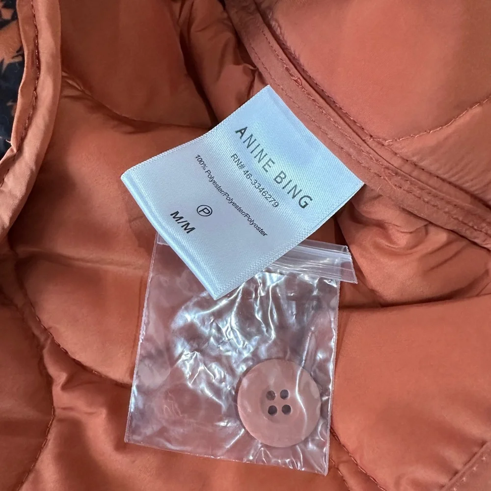 Anine Bing Quilted Tiger Print Jacket in Rust - Picture 12 of 12